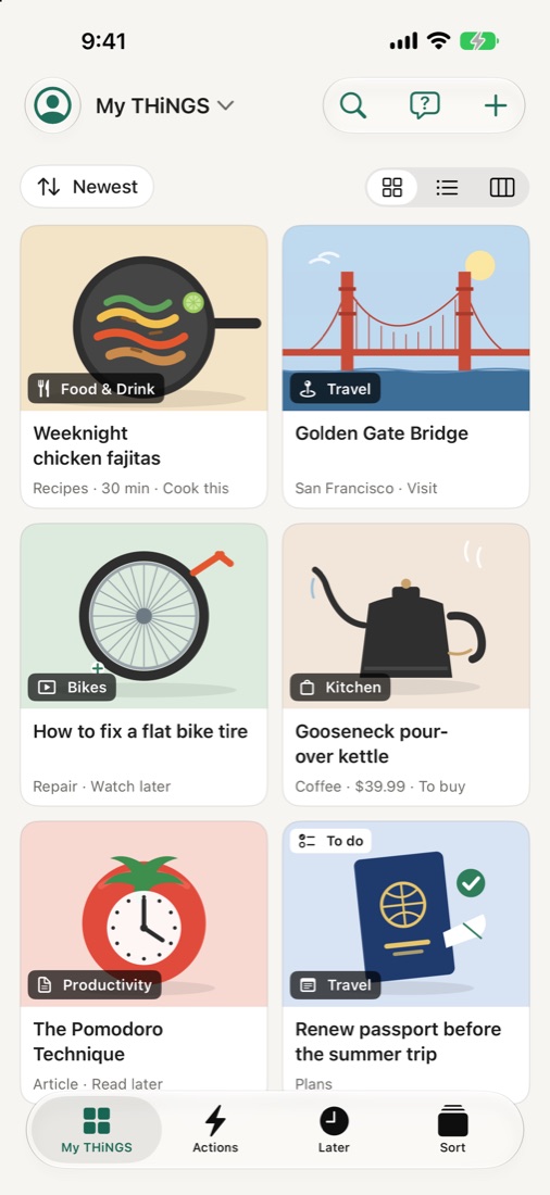 THNGS on iPhone: My THiNGS